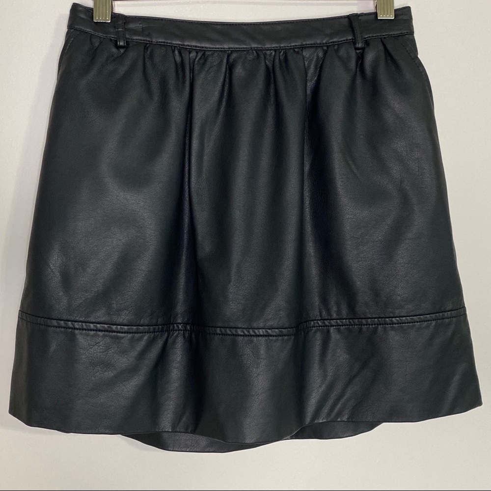 I Love Ronson Black Faux Leather Mini Skirt